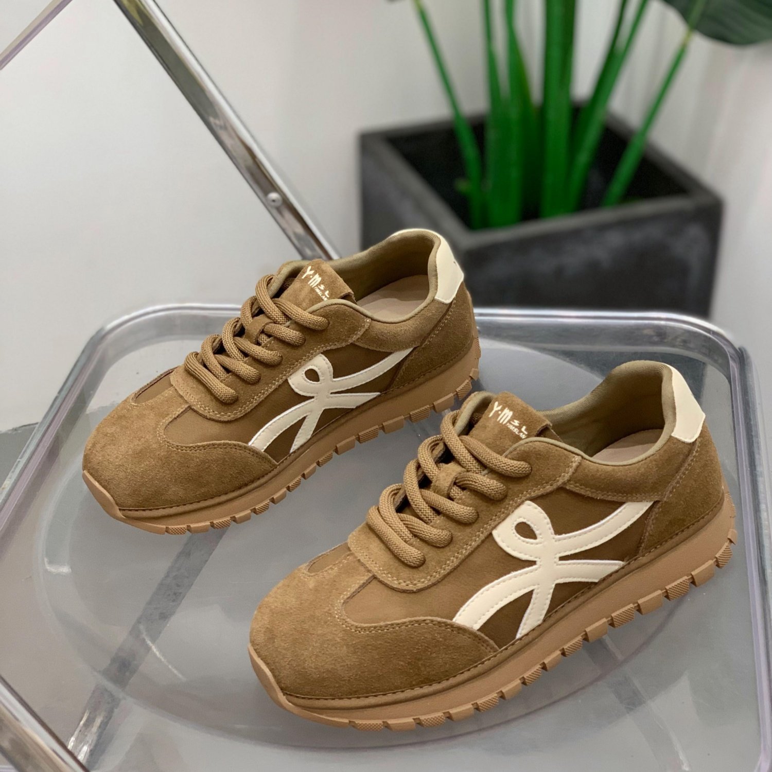 真皮老爹鞋女2025年秋季轻便复古德训鞋厚底增高显瘦运动休闲女鞋,女鞋,时尚休闲鞋,淘宝优惠券,粉丝福利购,淘宝优惠卷