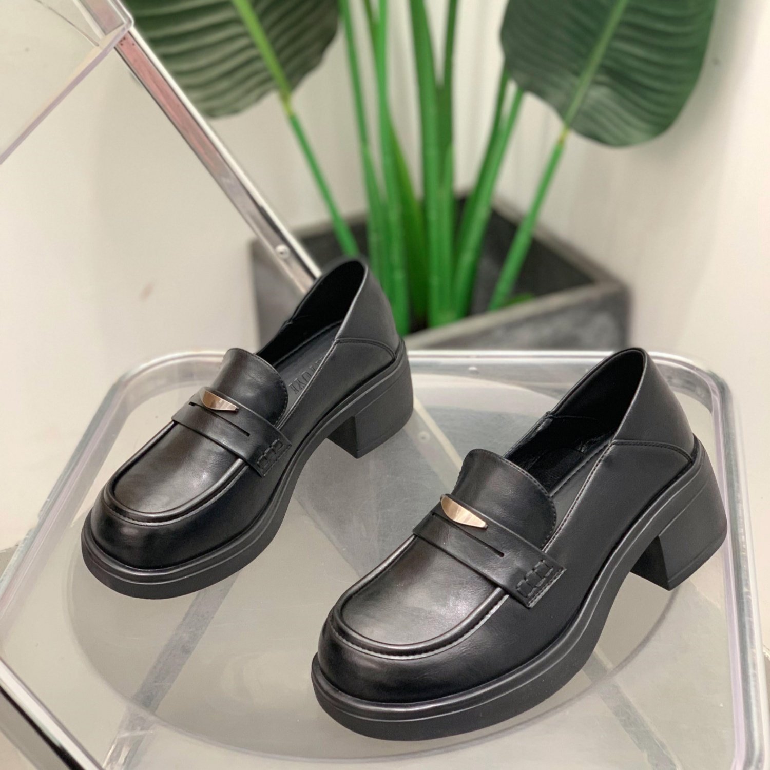 英伦风一脚蹬乐福鞋女2026年春季新款厚底小皮鞋百搭时尚休闲单鞋,女鞋,乐福鞋（豆豆鞋）,淘宝优惠券,粉丝福利购,淘宝优惠卷