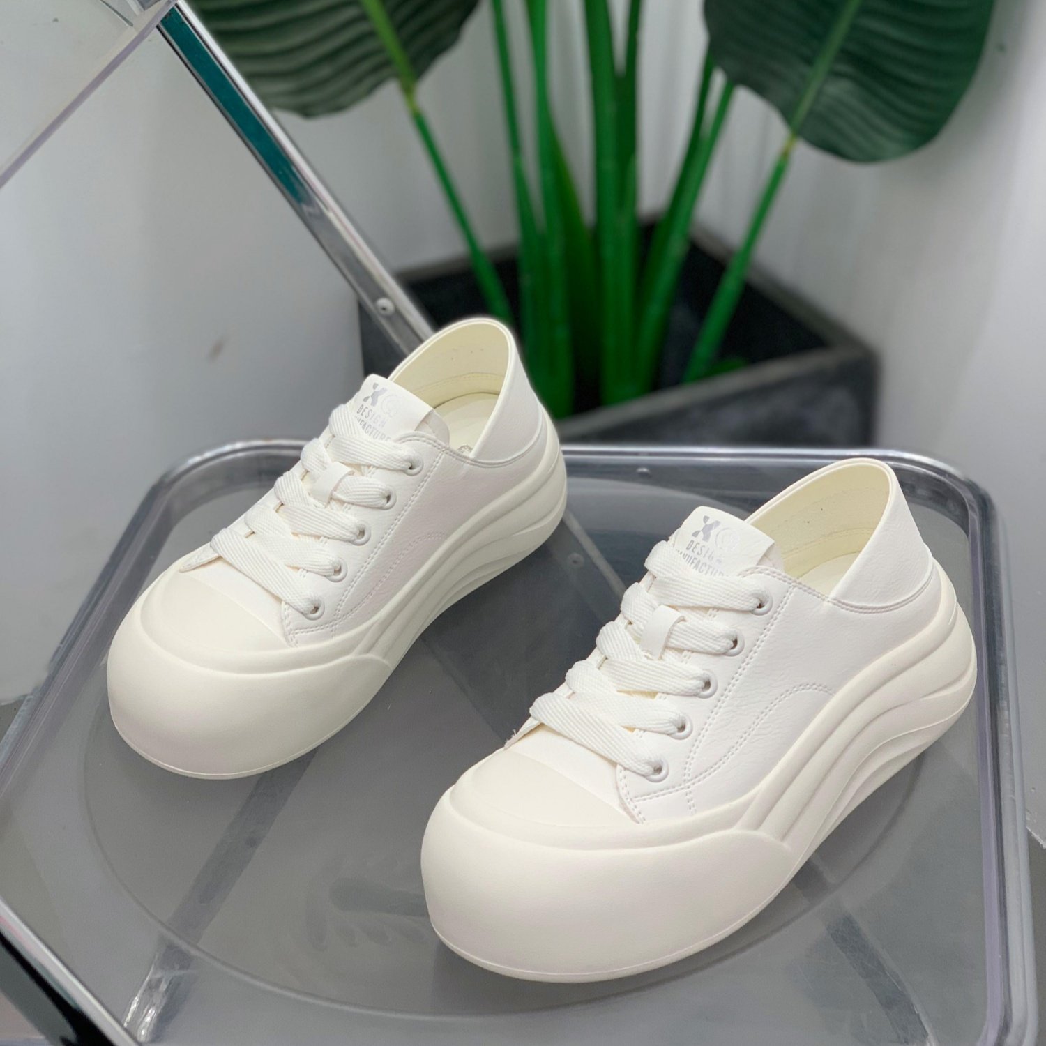 丑萌真皮小白鞋女2026年春季新款百搭学生休闲鞋厚底百搭显瘦板鞋,女鞋,休闲板鞋,淘宝优惠券,粉丝福利购,淘宝优惠卷