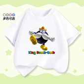 T恤夏装 亲子童装 上衣服半袖 超级马里奥兄弟炸弹王卡通男童短袖 衫