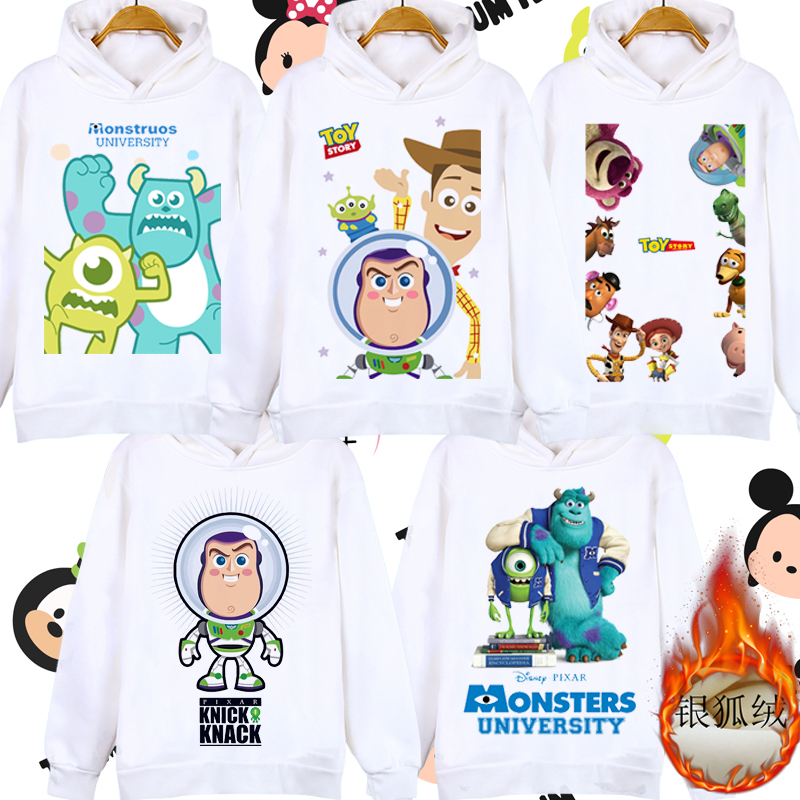 银狐绒toystory数码印花连帽卫衣