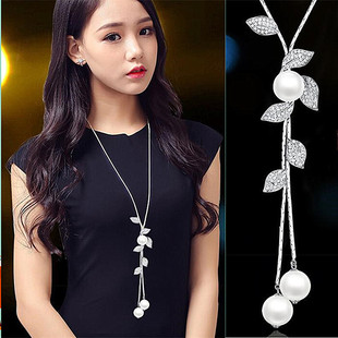 毛衣项链轻奢高级感长款秋冬季挂件简约大气水晶百搭时尚女装饰品