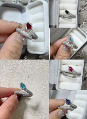 【winnie’s shop】施华洛施家华子奢华满钻蛇头戒指