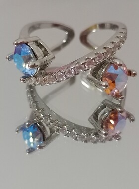 【Winnie's shop】绝美仙气特别开口女戒～镶施华洛闪烁双钻