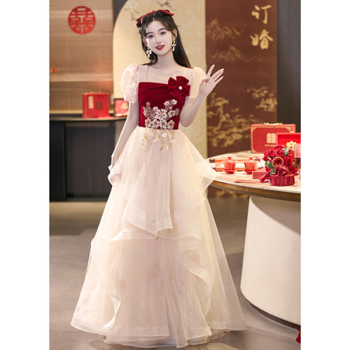 敬酒服大码订婚礼服显瘦蓬蓬裙