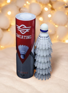 SWEATING鸭毛羽毛球复合软木球头学生业余训练耐打尼龙黑色鹅毛球