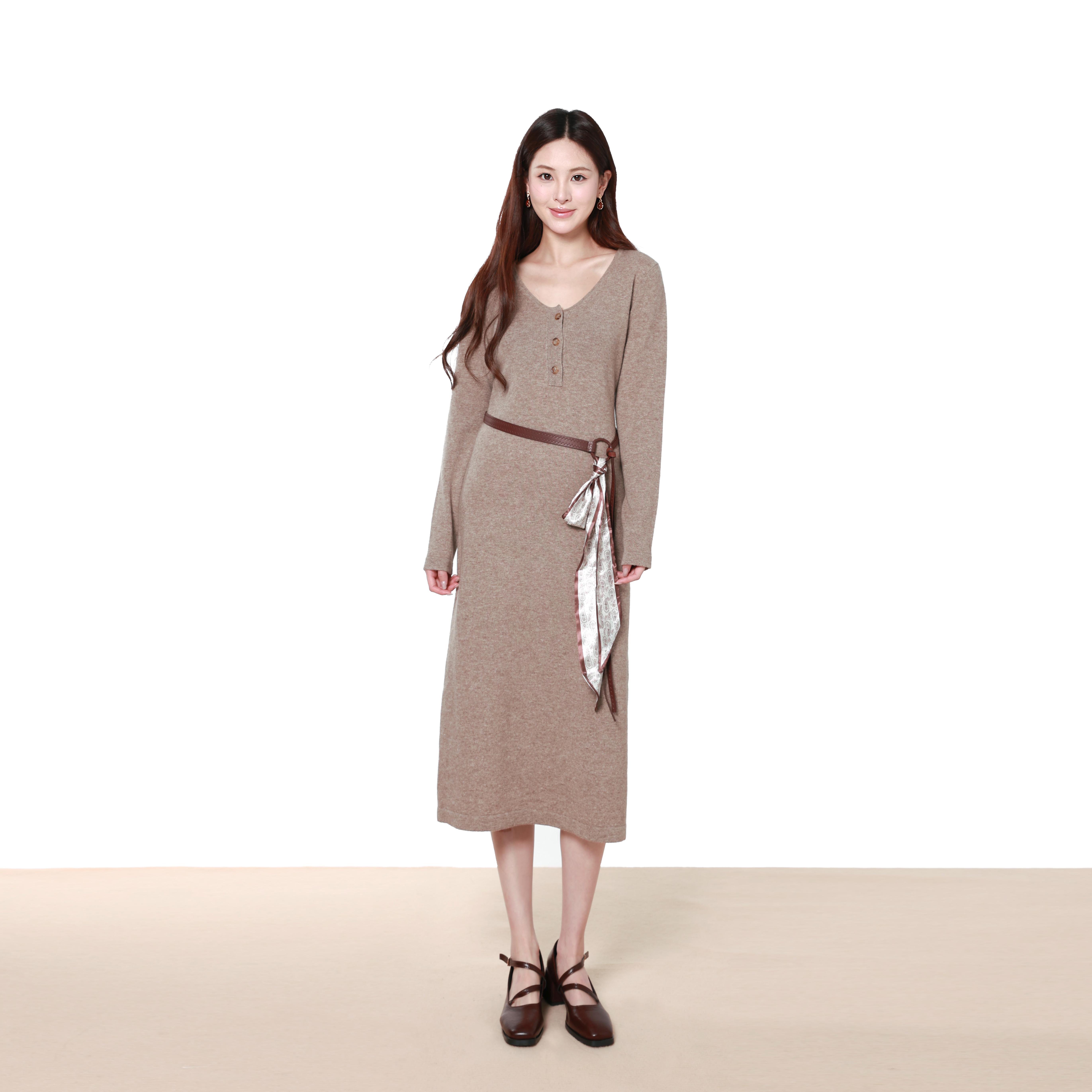 气质修身A字羊毛针织连衣裙