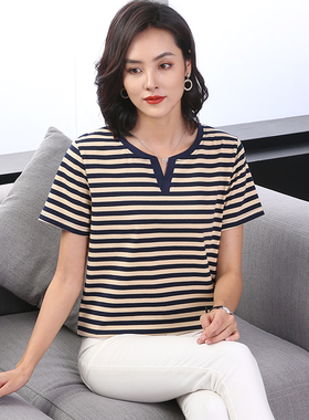 夏装2021年新款大码体恤衫宽松上衣服短袖t恤女装中年妈妈半袖潮