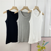 今年爆款 背心 高品质长绒棉修身 大小姐 显瘦女士无袖 黑白灰