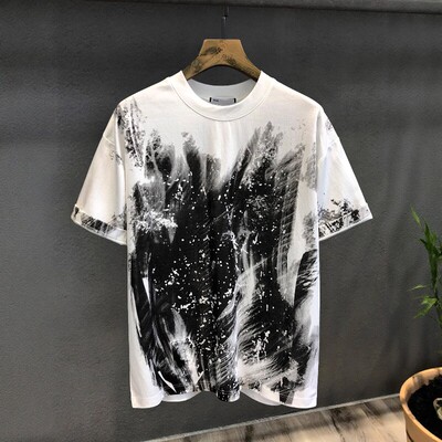 自由感艺术泼墨设计潮牌短袖T恤