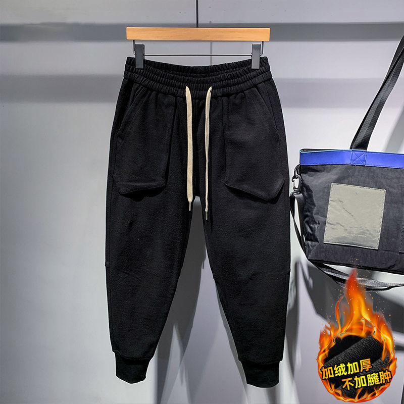 加绒加厚裤子2024新款潮男休闲裤