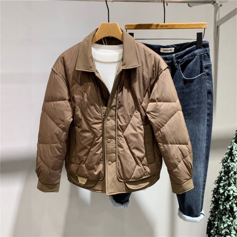 冬季短款翻领轻薄羽绒服韩版保暖