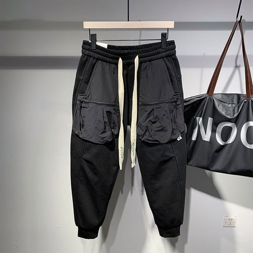 日系工装潮牌拼色休闲裤男士秋季