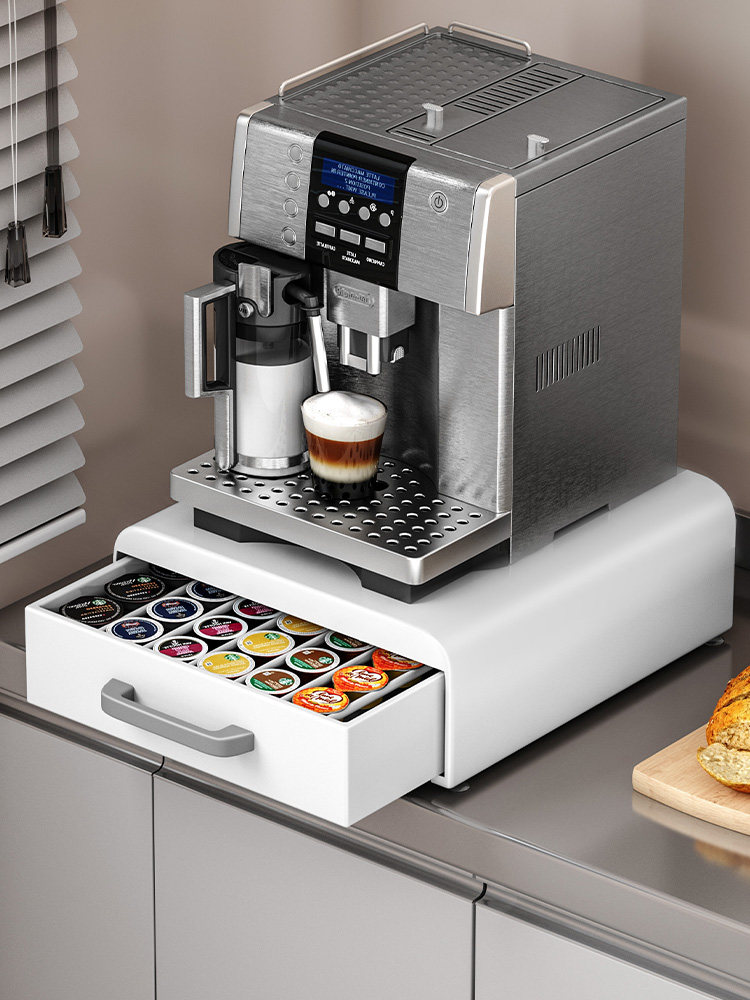 胶囊咖啡机置物架桌面茶包防尘抽屉收纳盒摆放台展示架子底座台面