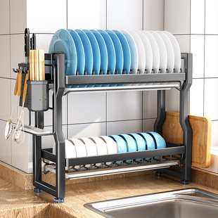 窄款小型沥碗架304不锈钢碗碟收纳架厨房台面碗筷碗盘沥水置物架