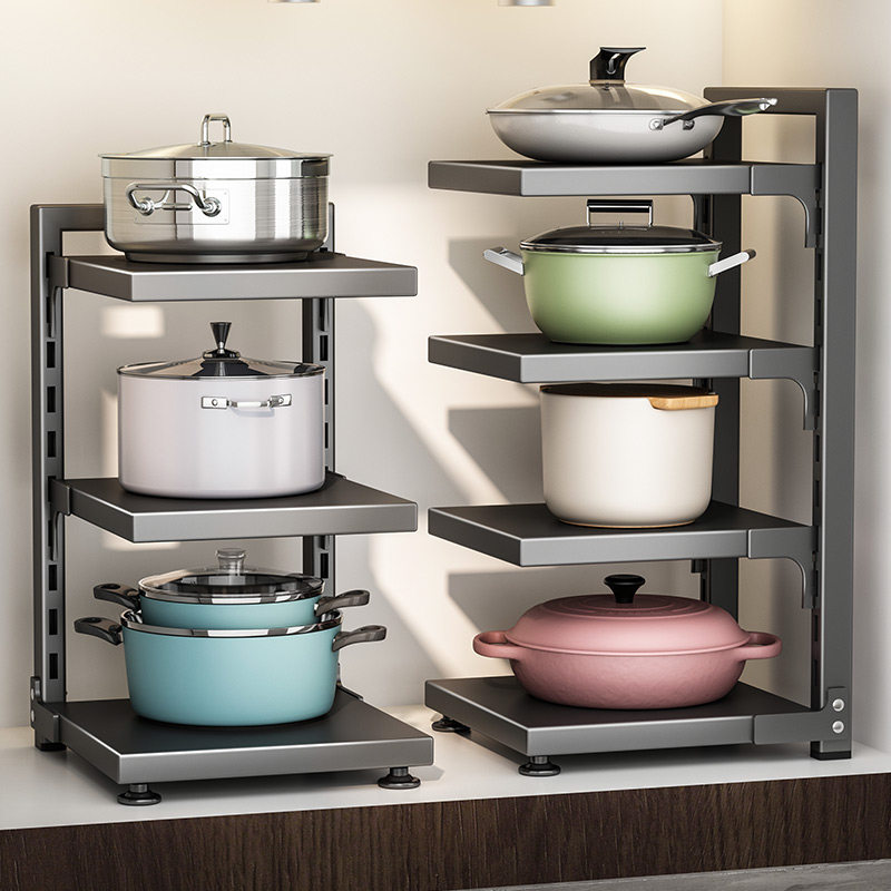 厨房下水槽锅架多层锅具