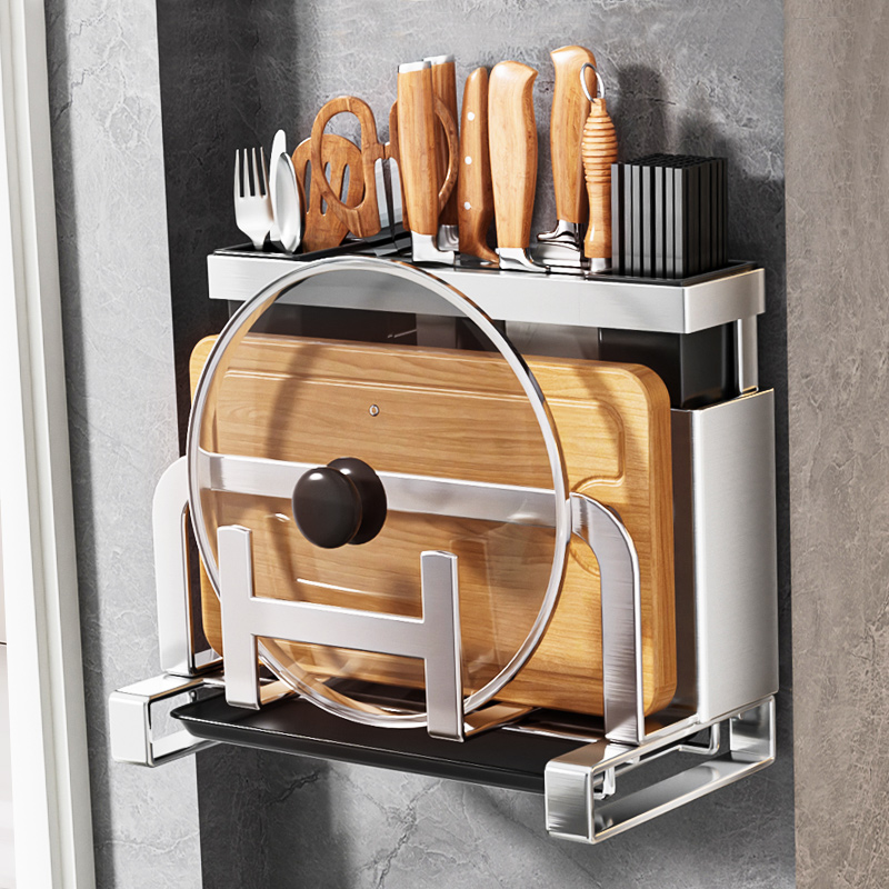 厨房不锈钢刀架砧板一体