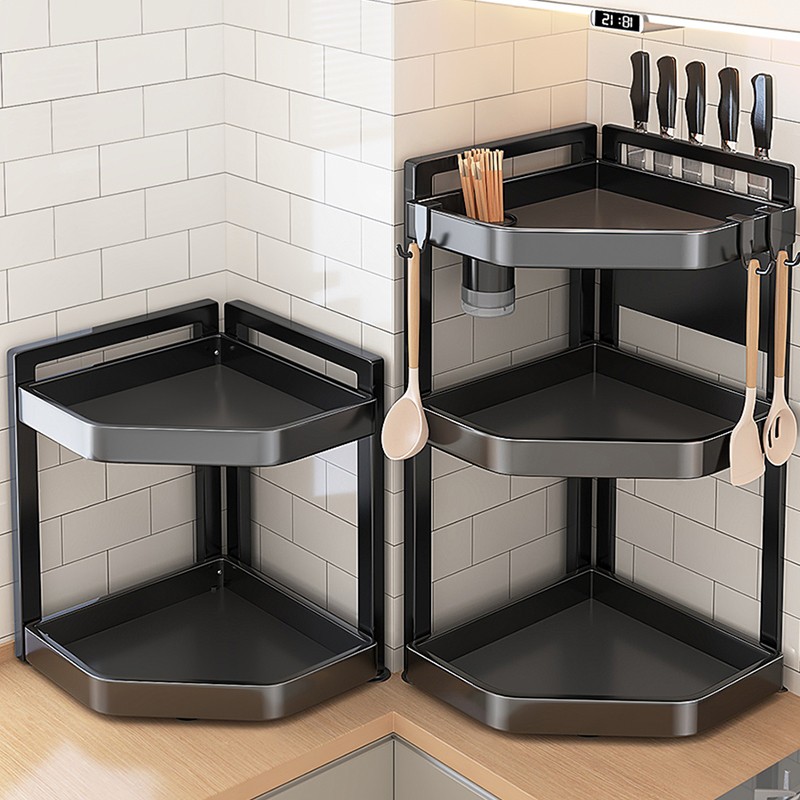 厨房调料三角置物架墙角转角多功能台面拐角调料品调味罐收纳层架