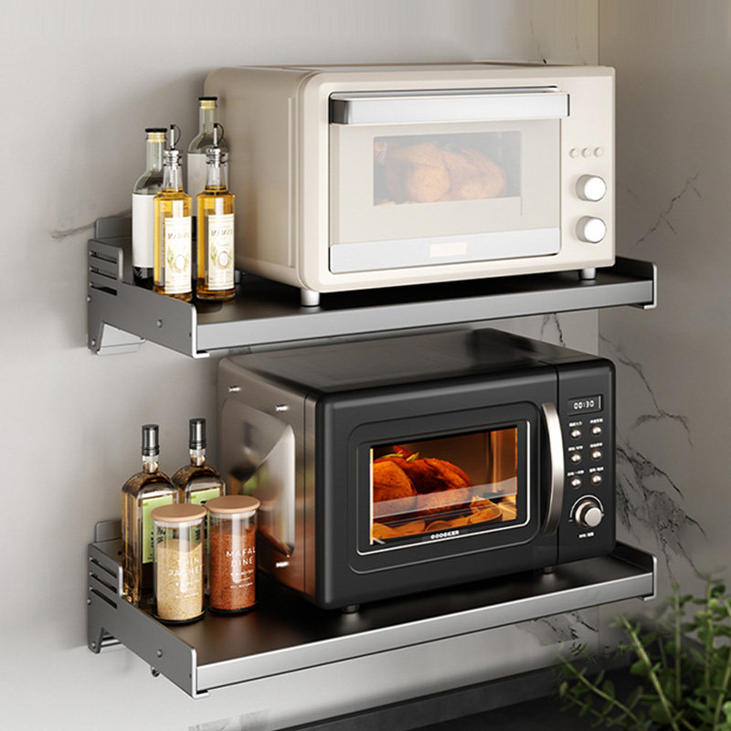 厨房微波炉置物架挂壁式免打孔壁挂式挂墙墙上支架放烤箱收纳架子,厨房/烹饪用具,微波炉置物架,淘宝优惠券,粉丝福利购,淘宝优惠卷