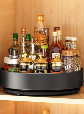 旋转调味料置物架厨房家用360度圆形调料架台面油盐酱醋收纳转盘