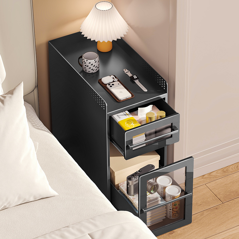 极窄床头柜卧室小型家用2025爆款替代品窄款铁艺简易置物柜子神器