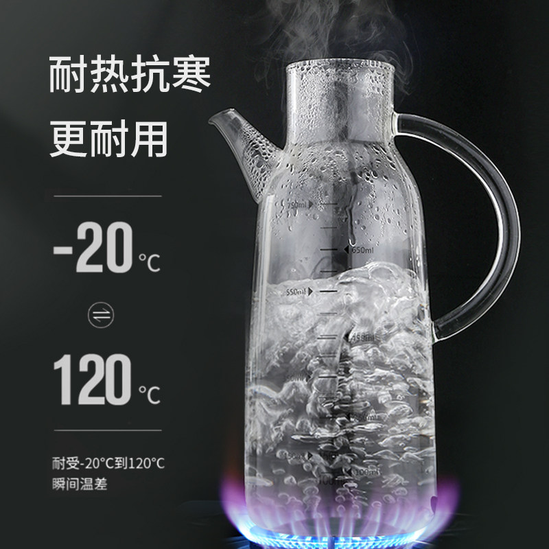 玻璃油瓶防漏油壶加厚厨房食用不漏油罐透明家用防漏储装倒香油瓶