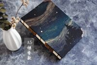 Bamachi top-grain cowhide notebook, exquisite cultural and creative planner, bare spine, blank page, Starry Night Forest, healing souvenir thumbnail 2