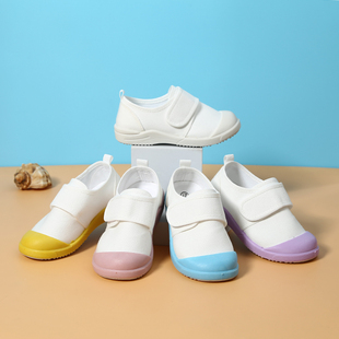 儿童帆布鞋女童男童幼儿园室内鞋休闲运动鞋小白鞋魔术贴布鞋防滑