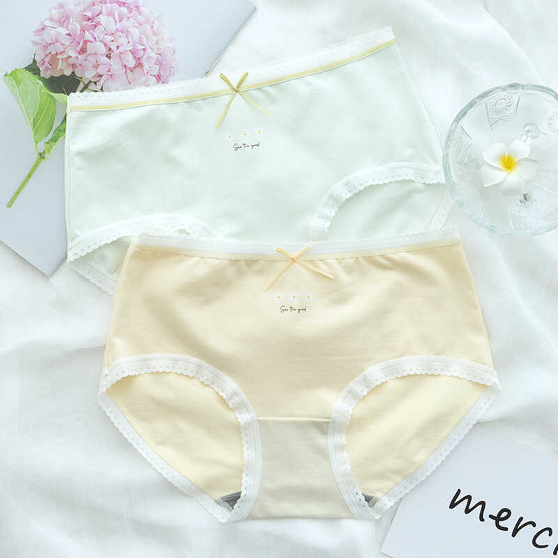 纯棉内裤中腰女生甜美无痕三角裤