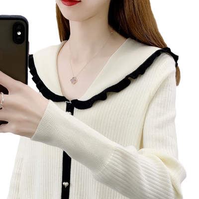 娃娃领毛衣新款学院风打底外套