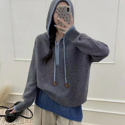 慵懒韩系高级感宽松针织打底衫