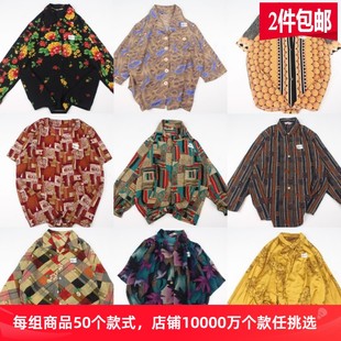 古着vintage复古日系夏威夷雪纺森女系宽松巴洛克短袖 A23 油画衬衫