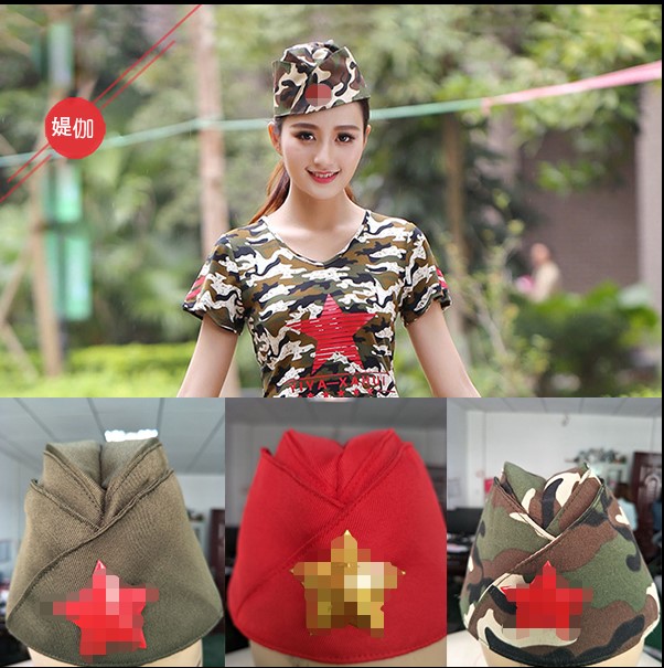 广场舞帽子女士舞台演出直销水兵军迷帽/奔尼帽/平顶