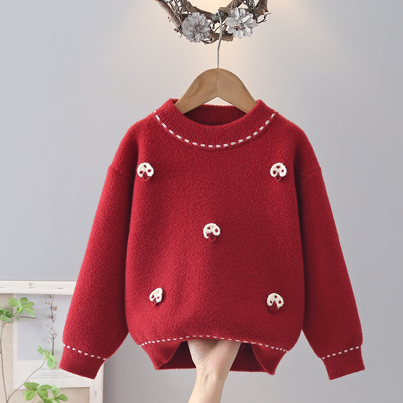 女童韩国绒毛衣2025新款