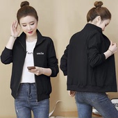 韩版 短款 外套女2024春秋新款 宽松休闲百搭夹克上衣小个子棒球服潮