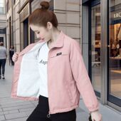加绒 百搭休闲棒球服 夹克女韩版 不加绒短款 立领外套2025秋冬新款