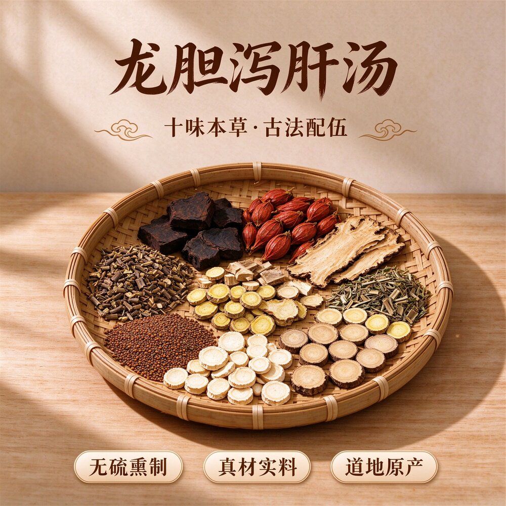 龙胆泻肝汤甘草泽泻龙胆草柴胡车前子当归生地黄黄芩栀子川农产品