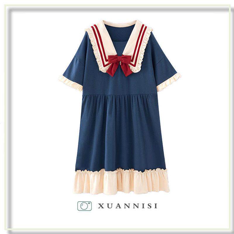睡衣女夏季新款韩版睡裙女可爱学亲子家庭装