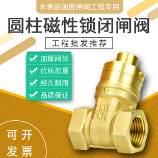 水表前阀门钥匙磁性带锁铜闸阀自来水表前防盗锁闭阀磁力加密开关