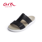 套脚露趾低跟凉拖 ara德国鹦鹉舒适女鞋 夏款 G楦22S25406