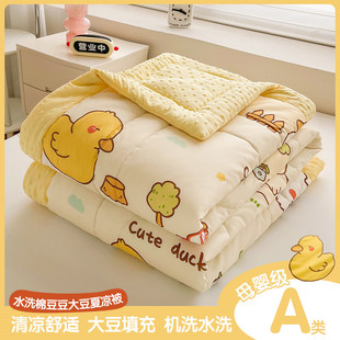 a类水洗棉大豆纤维夏季 凉被双层纱儿童空调可机洗夏凉被芯TJ 薄款