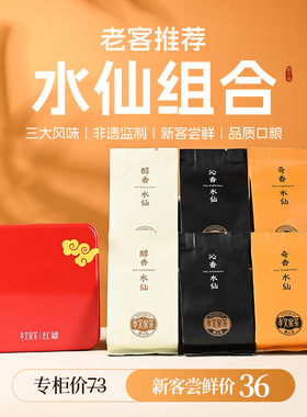 孝文家茶红罐武夷岩茶大红袍水仙组合茶叶口粮小罐装