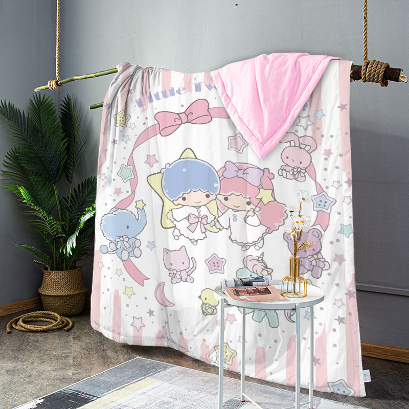 夏季卡通粉色双子星少女空调被