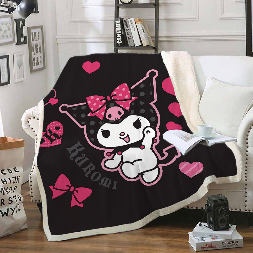 定制卡通库洛米单双人厚毛毯1.8米毛绒盖毯儿童空调房午睡毯子1.2