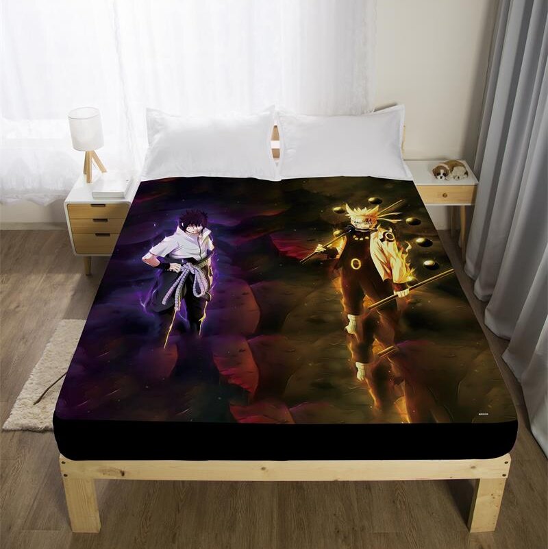 卡通动漫火影鸣人儿童床笠1.2床单人薄厚床垫保护套男孩1.5米床罩