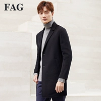 FAG hướng dẫn sử dụng áo khoác hai mặt nam dài Phần phiên bản Hàn Quốc của áo khoác len nam thanh niên Anh - Áo len áo khoác jean