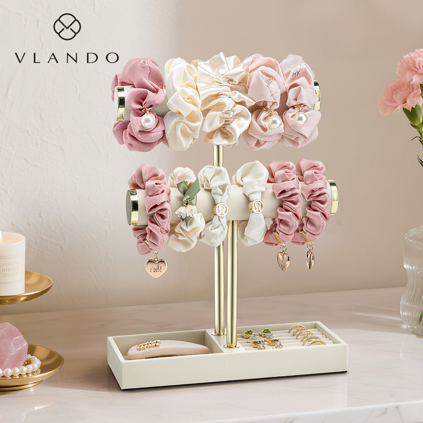 唯兰朵2026新款首饰架发圈发箍收纳架水晶手串文玩高档精致首饰盒,收纳整理,首饰架,淘宝优惠券,粉丝福利购,淘宝优惠卷