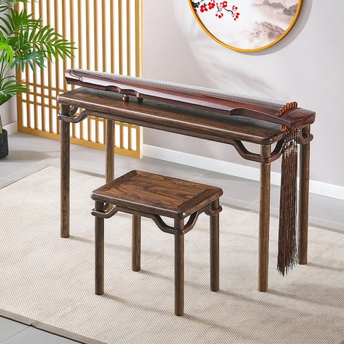 新中式古琴桌凳黑胡桃木抄经桌子