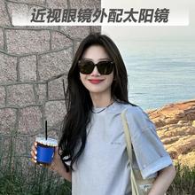 日本墨镜女式近视眼专用2025开车防紫外线可套近视太阳镜男超轻型