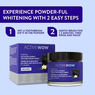 美国直邮Active – 亮白牙膏粉 无氟无硫酸盐防腐 Wow激活椰子粉